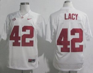 Jerseys Factory Cheap Crimson Tide #42 Eddie Lacy White SEC Patc