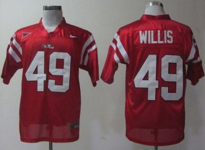 Jerseys Factory Cheap Rebels #49 Patrick Willis Red Embroidered