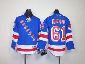 Jerseys Factory Cheap Rangers #61 Rick Nash Blue Home Youth Embr
