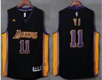 Jerseys Factory Cheap Lakers #11 Yi Jianlian Black(Purple NO.) S