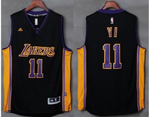 Jerseys Factory Cheap Lakers #11 Yi Jianlian Black(Purple NO.) S