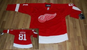 Jerseys Factory Cheap Red Wings #81 Marian Hossa Embroidered Red