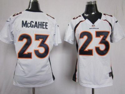 Jerseys Factory Cheap Nike Broncos #23 Willis McGahee White Wome