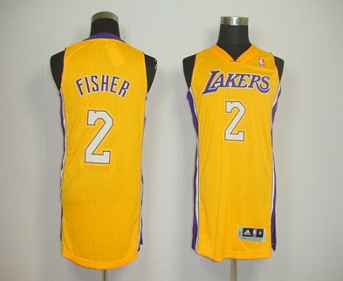 Jerseys Factory Cheap Revolution 30 Lakers #2 Derek Fisher Yello