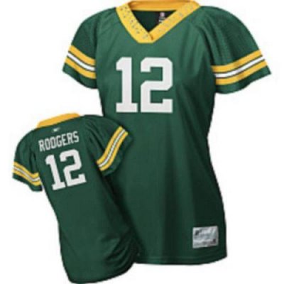 Jerseys Factory Cheap Packers #12 Aaron Rodgers Green Women's Fi