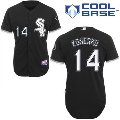 Jerseys Factory Cheap White Sox #14 Paul Konerko Black Cool Base