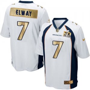 Jerseys Factory Cheap Nike Broncos #7 John Elway White Men's Sti