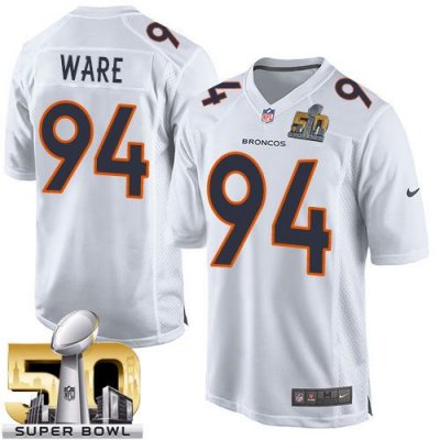 Jerseys Factory Cheap Nike Broncos #94 DeMarcus Ware White Super