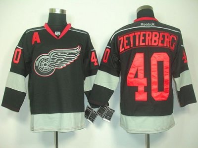 Jerseys Factory Cheap Red Wings #40 Henrik Zetterberg Black Ice
