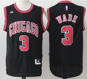Jerseys Factory Cheap Bulls #3 Dwyane Wade Black Stitched NBA Je