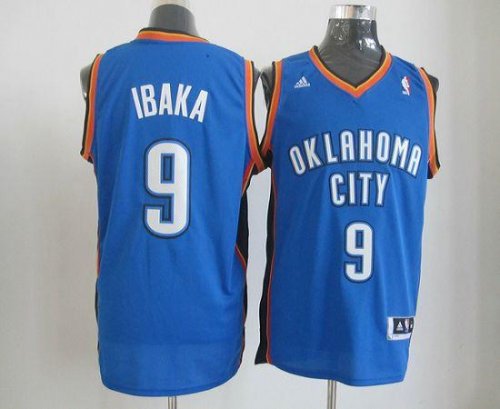 Jerseys Factory Cheap Thunder #9 Serge Ibaka Blue Revolution 30
