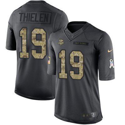 Jerseys Factory Cheap Nike Vikings #19 Adam Thielen Black Men's