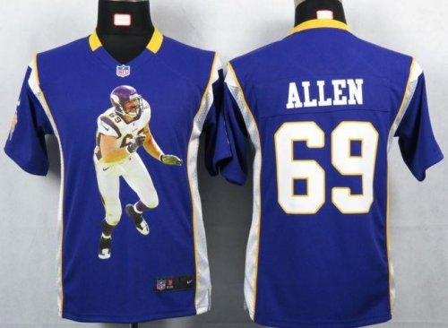 Jerseys Factory Cheap Nike Vikings #69 Jared Allen Purple Team C
