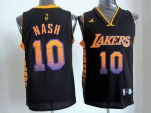 Jerseys Factory Cheap Lakers #10 Steve Nash Black Embroidered NB