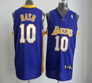 Jerseys Factory Cheap Lakers #10 Steve Nash Purple Road Revoluti