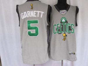 Jerseys Factory Cheap Celtics #5 Kevin Garnett Embroidered Grey