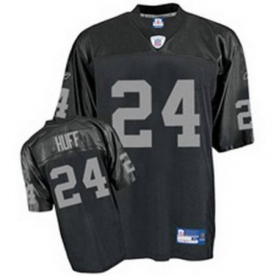 Jerseys Factory Cheap Raiders Michael Huff #24 Stitched Black NF - Click Image to Close