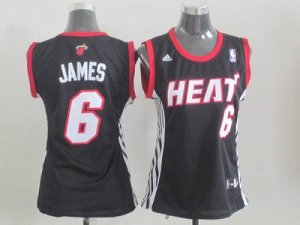Jerseys Factory Cheap Heat #6 LeBron James Black Women's Road Em