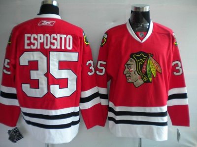 Jerseys Factory Cheap Blackhawks #35 Tony Esposito Embroidered R