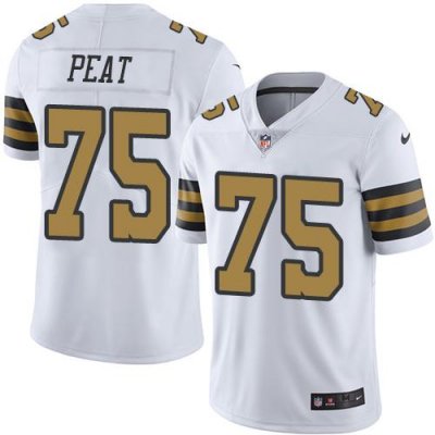 Jerseys Factory Cheap Nike Saints #75 Andrus Peat White Men's St