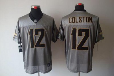 Jerseys Factory Cheap Nike Saints #12 Marques Colston Grey Shado