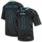 Jerseys Factory Cheap Nike Panthers #1 Cam Newton Lights Out Bla