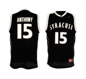 Jerseys Factory Cheap Orange #15 Carmelo Anthony Black Basketbal
