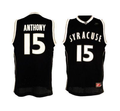 Jerseys Factory Cheap Orange #15 Carmelo Anthony Black Basketbal