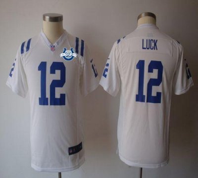 Jerseys Factory Cheap Nike Colts #12 Andrew Luck White With 30TH