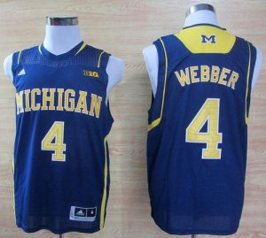 Jerseys Factory Cheap Wolverines #4 Chris Webber Navy Blue Baske