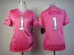 Jerseys Factory Cheap Nike Panthers #1 Cam Newton Pink Women's B