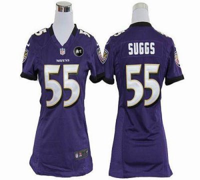 Jerseys Factory Cheap Nike Ravens #55 Terrell Suggs Purple Team