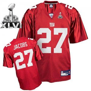 Jerseys Factory Cheap Giants Brandon Jacobs #27 Red Super Bowl X