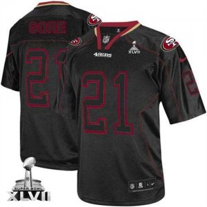 Jerseys Factory Cheap Nike 49ers #21 Frank Gore Lights Out Black