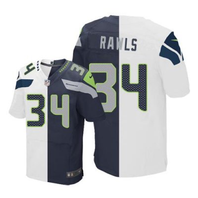 Jerseys Factory Cheap Nike Seahawks #34 Thomas Rawls White/Steel