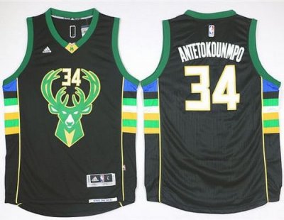 Jerseys Factory Cheap Bucks #34 Giannis Antetokounmpo Black Alte