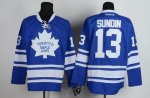Jerseys Factory Cheap Maple Leafs #13 Mats Sundin Blue Third Emb
