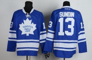 Jerseys Factory Cheap Maple Leafs #13 Mats Sundin Blue Third Emb