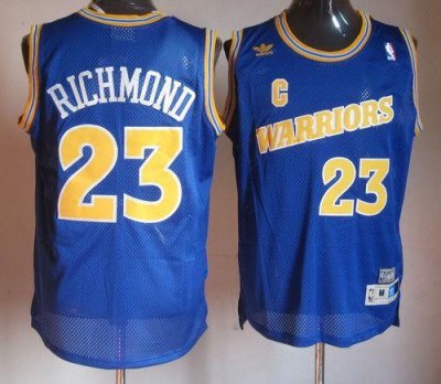 Jerseys Factory Cheap Warriors #23 Mitch Richmond Blue Throwback