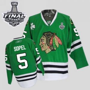 Jerseys Factory Cheap Blackhawks #5 Brent Sopel Embroidered Gree