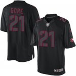 Jerseys Factory Cheap Nike 49ers #21 Frank Gore Black Men's Embr