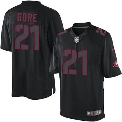 Jerseys Factory Cheap Nike 49ers #21 Frank Gore Black Men's Embr