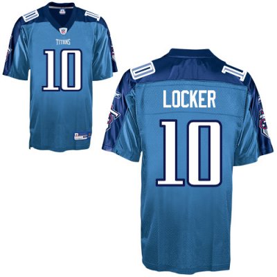 Jerseys Factory Cheap Titans #10 Jake Locker Baby Blue Stitched