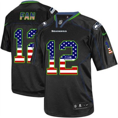 Jerseys Factory Cheap Nike Seahawks #12 Fan Black Men's Stitched