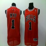 Jerseys Factory Cheap Bulls #1 Derrick Rose Red MVP Embroidered