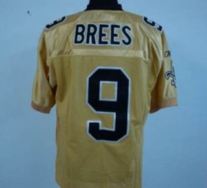 Jerseys Factory Cheap Saints #9 Drew Brees Gold Stitched NFL Jer
