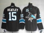 Jerseys Factory Cheap Sharks #15 Dany Heatley Embroidered Black