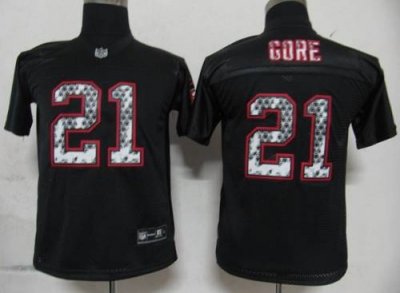 Jerseys Factory Cheap Sideline Black United 49ers #21 Frank Gore