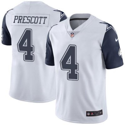 Jerseys Factory Cheap Nike Cowboys #4 Dak Prescott White Men's S