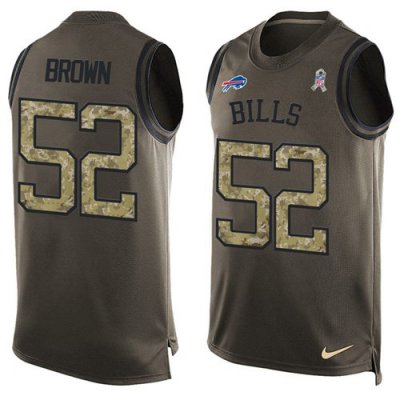 Jerseys Factory Cheap Nike Bills #52 Preston Brown Green Men's S